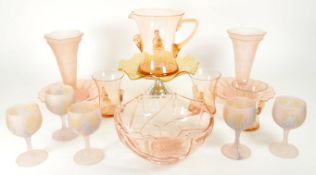 COLLECTION OF RETRO MID CENTURY COLOURED GLASS