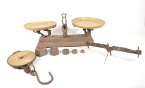 EARLY 20TH CENTURY FRENCH WEIGHING SCALES W/ SALTERS SPRING BALANCE