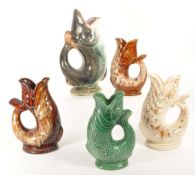 COLLECTION OF VINTAGE 20TH CENTURY FISH GLUG JUGS