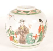 19TH CENTURY CHINESE CHINA FAMILLE VERTE GINGER JAR