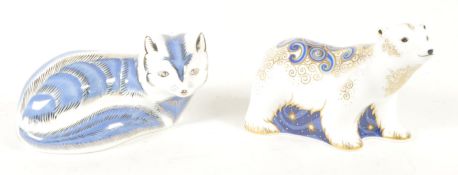 ROYAL CROWN DERBY - TWO 21ST CENTURY BONE CHINA PAPERWEIGHTS