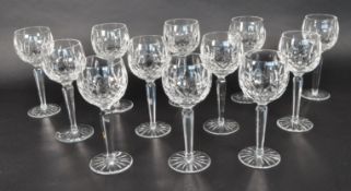 WATERFORD, IRELAND - TWELVE HOCK DRINKING CRYSTAL GLASSES
