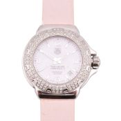 PINK TAG HEUR FORMULA 1 DIAMOND SET WRISTWATCH