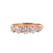 GOLD & DIAMOND FIVE STONE RING