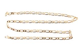 18CT GOLD FLAT LINKED NECKLACE CHAIN