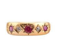 VICTORIAN RUBY & DIAMOND RING