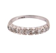 HALLMARKED 18CT WHITE GOLD & DIAMOND HALF ETERNITY RING