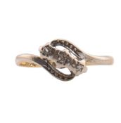 18CT GOLD PLATINUM & DIAMOND RING