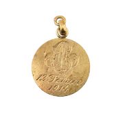 EARLY 20TH CENTURY 18CT GOLD VIRGO MARIA NECKLACE PENDANT