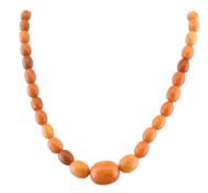 EGG YOLK AMBER BEAD NECKLACE