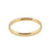 HALLMARKED 18CT GOLD BAND RING