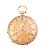 18CT GOLD OPEN FACE POCKET WATCH