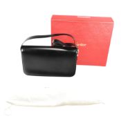 CARTIER PANTHERE BLACK LEATHER SHOULDER BAG