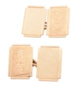 PAIR OF HALLMARKED 9CT GOLD CUFFLINKS