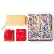 COLLECTION OF LEATHER WALLETS AND LIBERTY LONDON SCARF