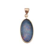 9CT GOLD & OPAL DOUBLET NECKLACE PENDANT