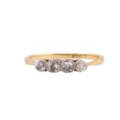EDWARDIAN 18CT GOLD & PLATINUM FOUR STONE DIAMOND RING
