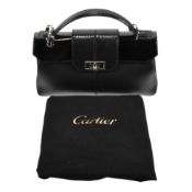 CARTIER HIGH SOCIETY BLACK LEATHER HANDBAG