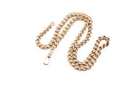 HALLMARKED 9CT GOLD FANCY LINKED WATCH CHAIN NECKLACE