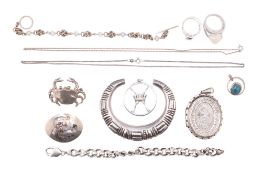 COLLECTION OF SILVER, WHITE METAL & ALPACA JEWELLERY