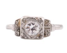 ART DECO PLATINUM & DIAMOND RING