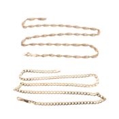TWO 9CT GOLD CHAIN NECKLACES