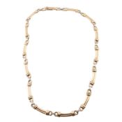 9CT BI-COLOUR GOLD KNOT LINK NECKLACE