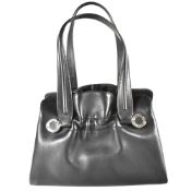 BULGARI BLACK LEATHER TWIST HANDBAG
