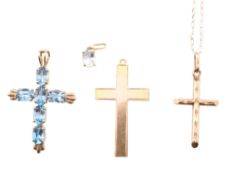 COLLECTION OF GOLD & GEM SET PENDANT NECKLACE & PENDANTS