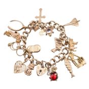 HALLMARKED 9CT GOLD CHARM BRACELET