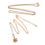 TWO 9CT GOLD NECKLACES