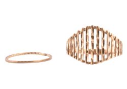 HALLMARKED 9CT GOLD RING & BAND RING AF