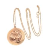 HALLMARKED 9CT GOLD SHAMROCK PENDANT NECKLACE