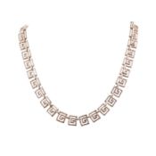 SILVER 925 GREEK KEY LINK NECKLACE CHAIN