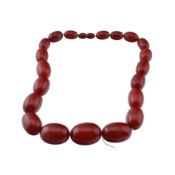 CHERRY AMBER BAKELITE BEAD NECKLACE