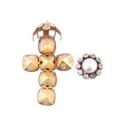 MASONIC ORB CROSS PENDANT & FRENCH CLASP