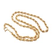 HALLMARKED 9CT GOLD ROPE TWIST NECKLACE