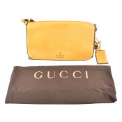 GUCCI YELLOW LEATHER HARNESS SHOULDER BAG