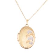 HALLMARKED 9CT GOLD OVAL LOCKET PENDANT NECKLACE