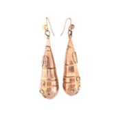 PAIR OF 19TH CENTURY PENDANT DROP EARRINGS