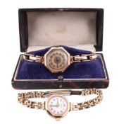 TWO HALLMARKED 9CT GOLD WRISTWATCHES INCLUDING LANCO