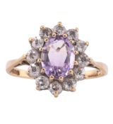 HALLMARKED 9CT GOLD & AMETHYST RING