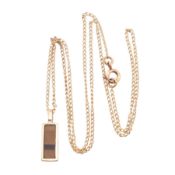 A HALLMARKED 9CT GOLD TIGERS EYE PENDANT & NECKLACE