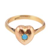 GOLD & TURQUOISE SET HEART RING