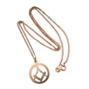 HALLMARKED 9CT GOLD PENDANT & NECKLACE CHAIN