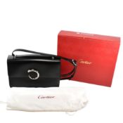 CARTIER PANTHERE BLACK LEATHER SHOULDER BAG