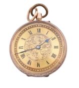 HALLMARKED 9CT GOLD ENGRAVED POCKET WATCH