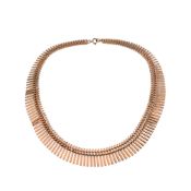 1970S HALLMARKED 9CT GOLD COLLAR FRINGE NECKLACE