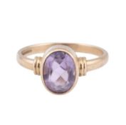 HALLMARKED 9CT GOLD & AMETHYST SOLITAIRE RING