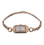 HALLMARKED 9CT GOLD LADIES RECORD DRESS WATCH